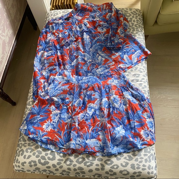 J.Crew Red & Blue Floral Top & Skirt - Picture 5 of 12